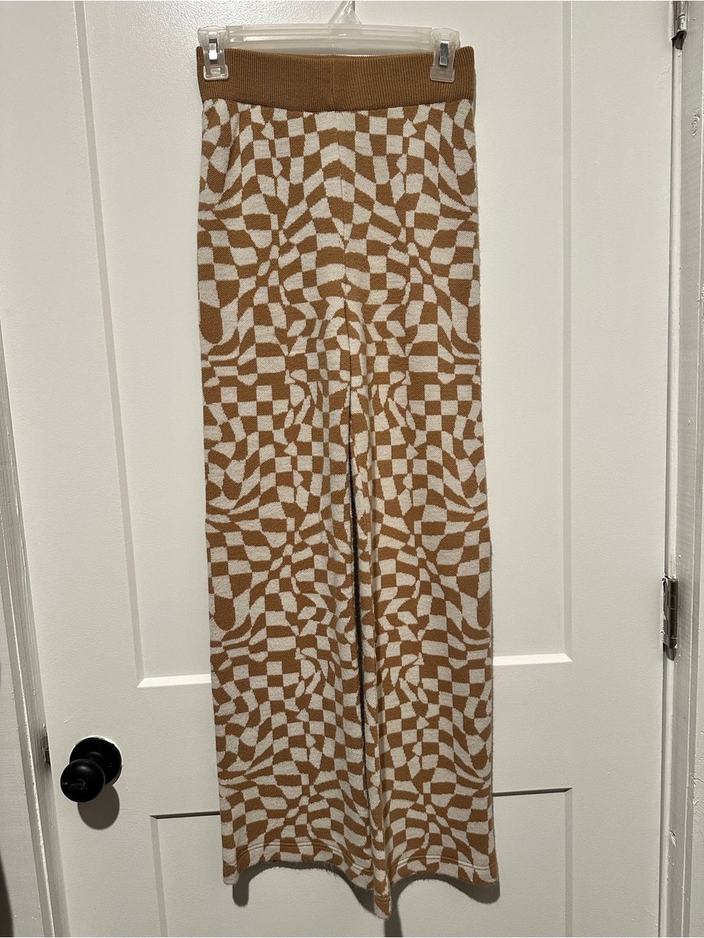 ASOS Camel & Cream Wide-Leg Knit Pants